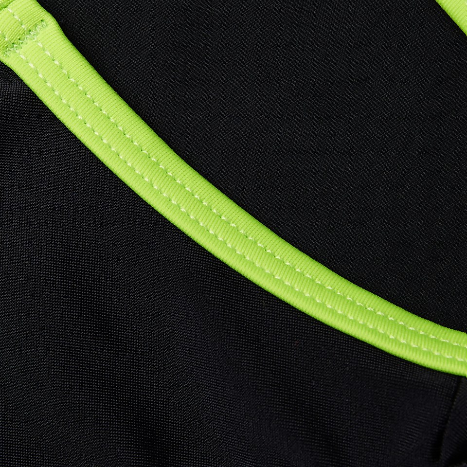 Mädchen Boom Logo Splice Muscleback Badeanzug Schwarz/Grün