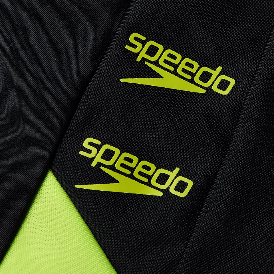 Mädchen Boom Logo Splice Muscleback Badeanzug Schwarz/Grün