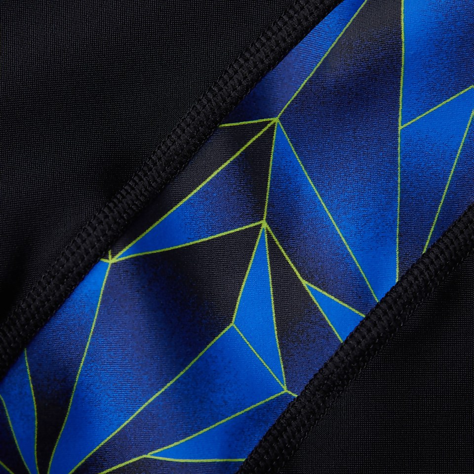 Jungen Digital Cross Panel Schwimmhose Blau/Schwarz