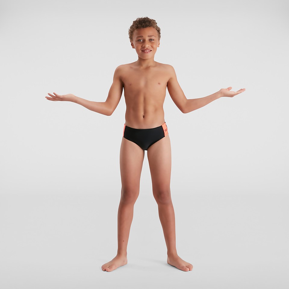 Boys' Boom Logo Splice 5cm Brief Black/Red