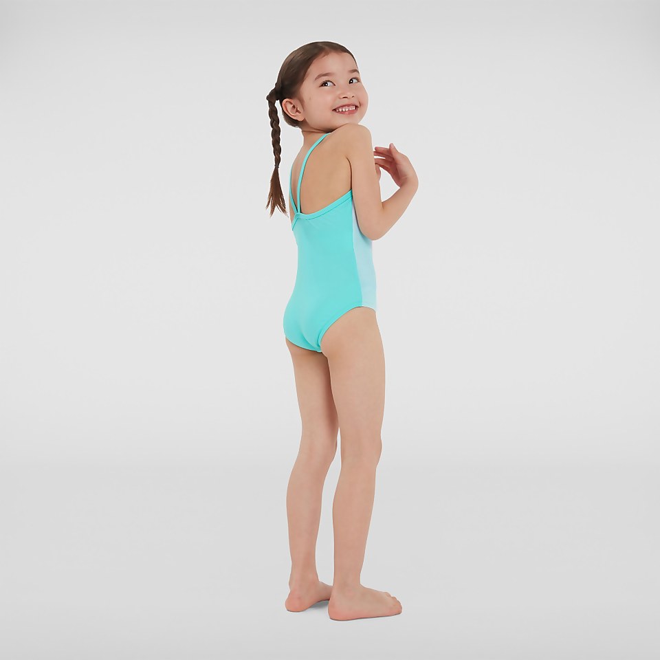 Maillot de bain Fille Thinstrap vert/rose