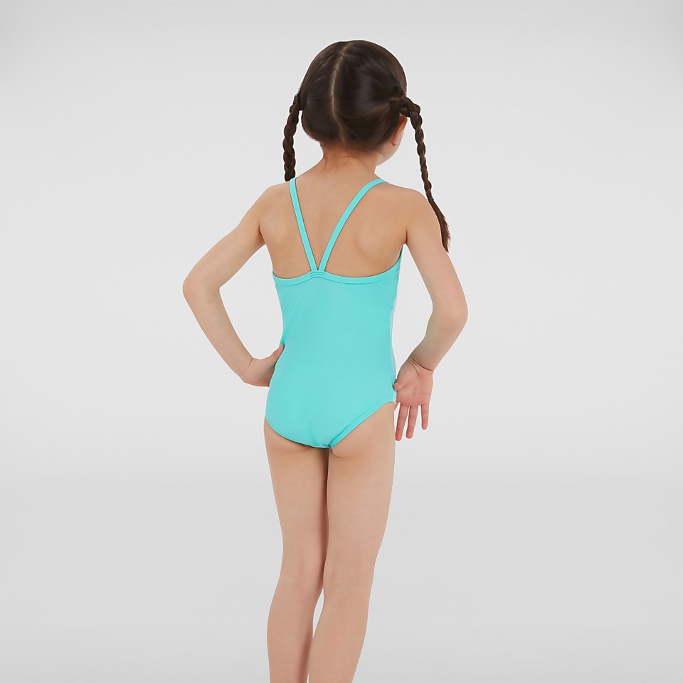 Maillot de bain Fille Thinstrap vert/rose
