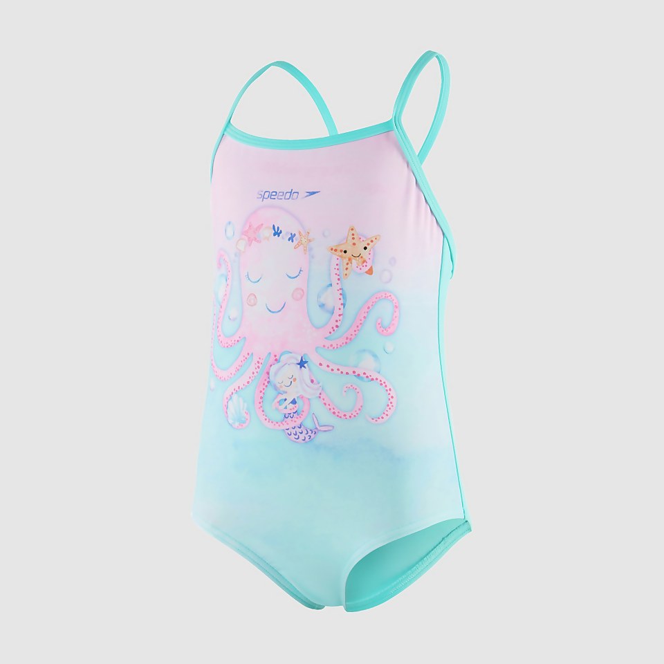 Maillot de bain Fille Thinstrap vert/rose