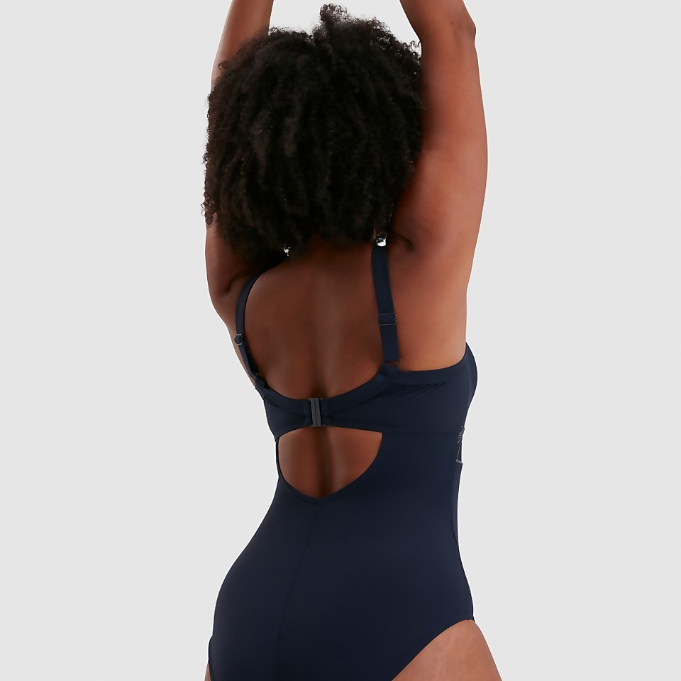 Maillot de bain Femme Salacia dos à clip bleu marine/gris