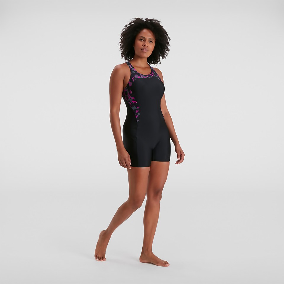 Women's Panel Legsuit Black/Pink