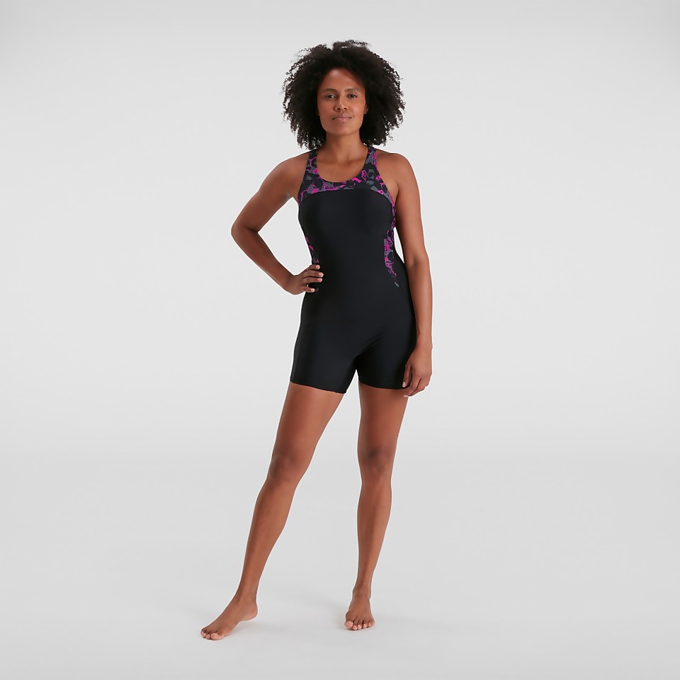 Women's Panel Legsuit Black/Pink