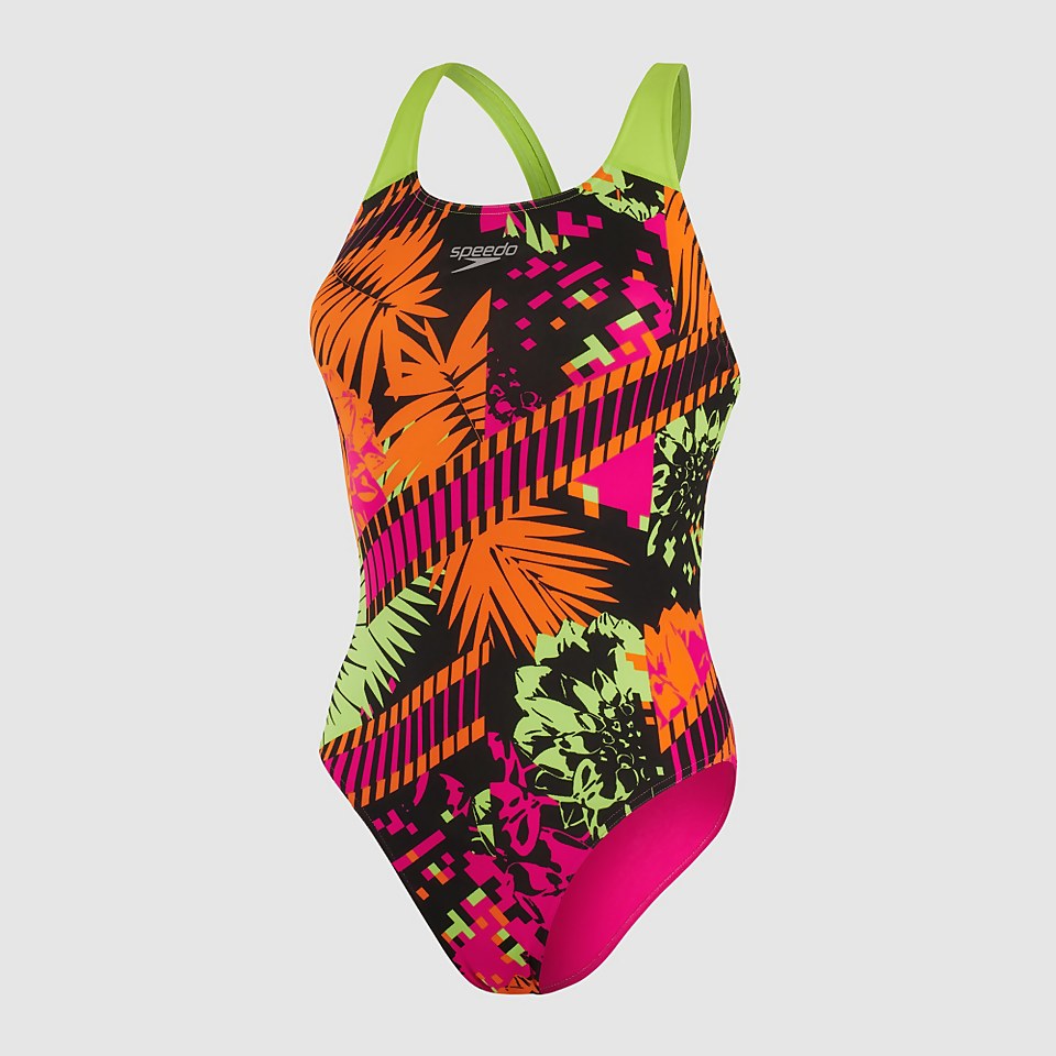 Maillot de bain Femme Placement Powerback rose/vert
