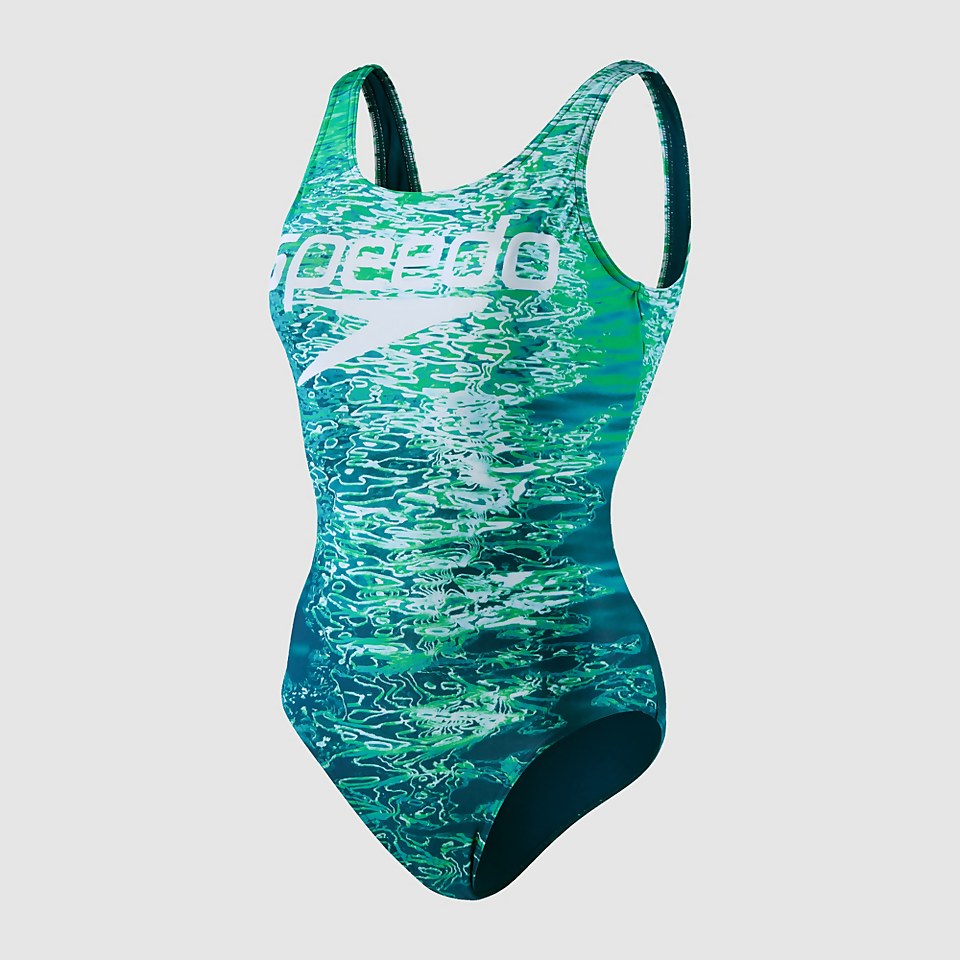Women's Digital U-Back Swimsuit Blue/Green