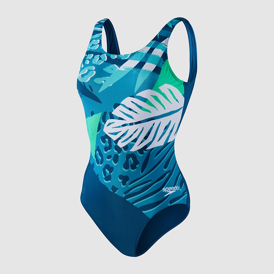 Women's Placement U-Back Swimsuit Blue/Green