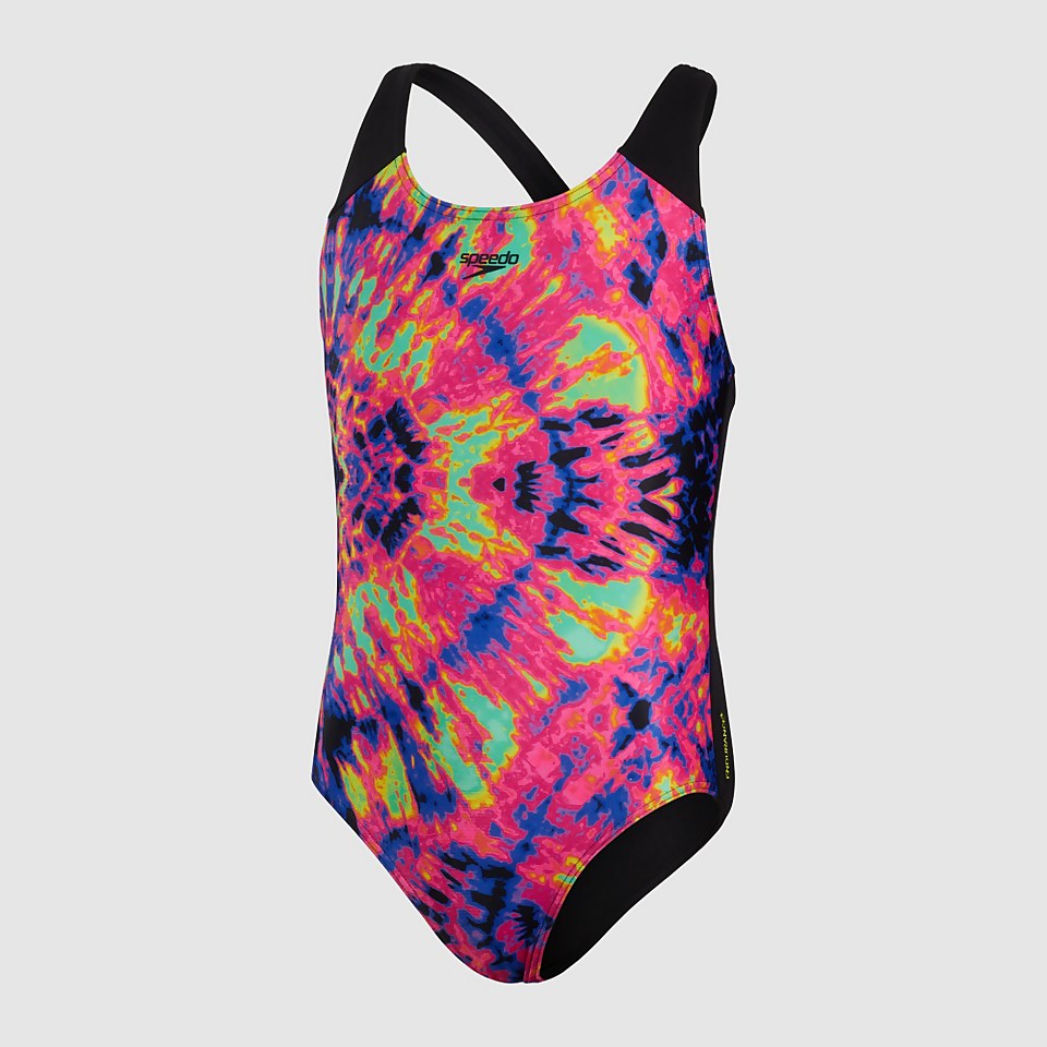 Maillot de bain Fille Digital Placement Splashback noir/rose