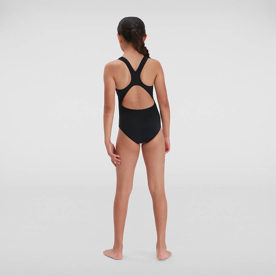 Maillot de bain Fille Digital Placement Splashback noir/rose