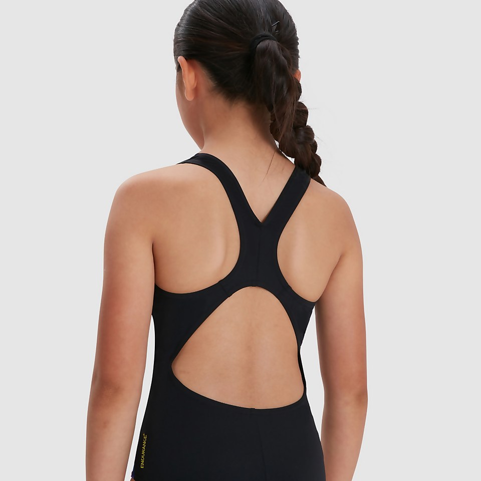 Maillot de bain Fille Digital Placement Splashback noir/rose