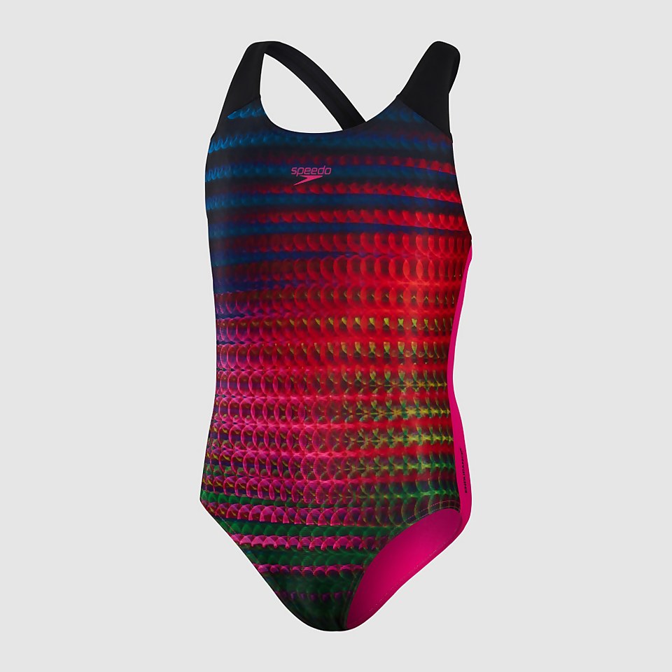 Maillot de bain Fille Digital Placement Splashback rose/noir
