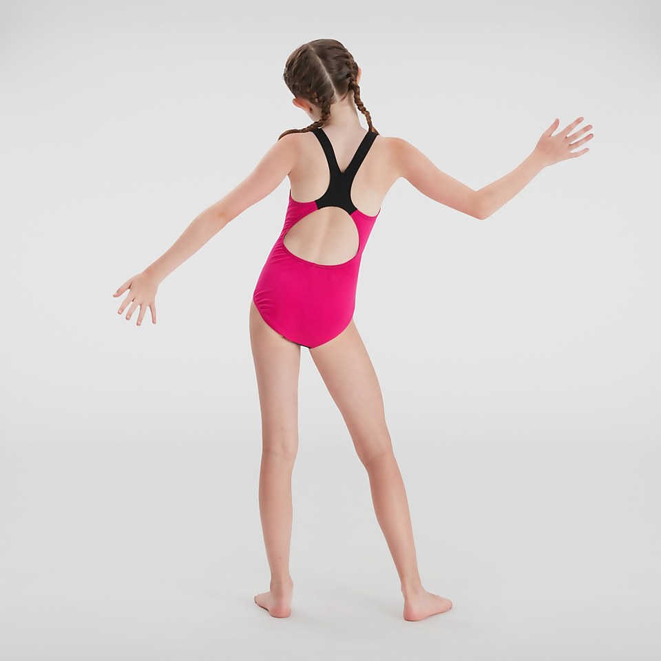 Maillot de bain Fille Digital Placement Splashback rose/noir
