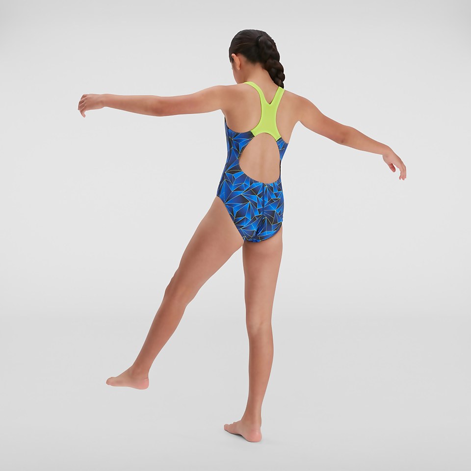 Maillot de bain Fille Allover Splashback bleu/noir