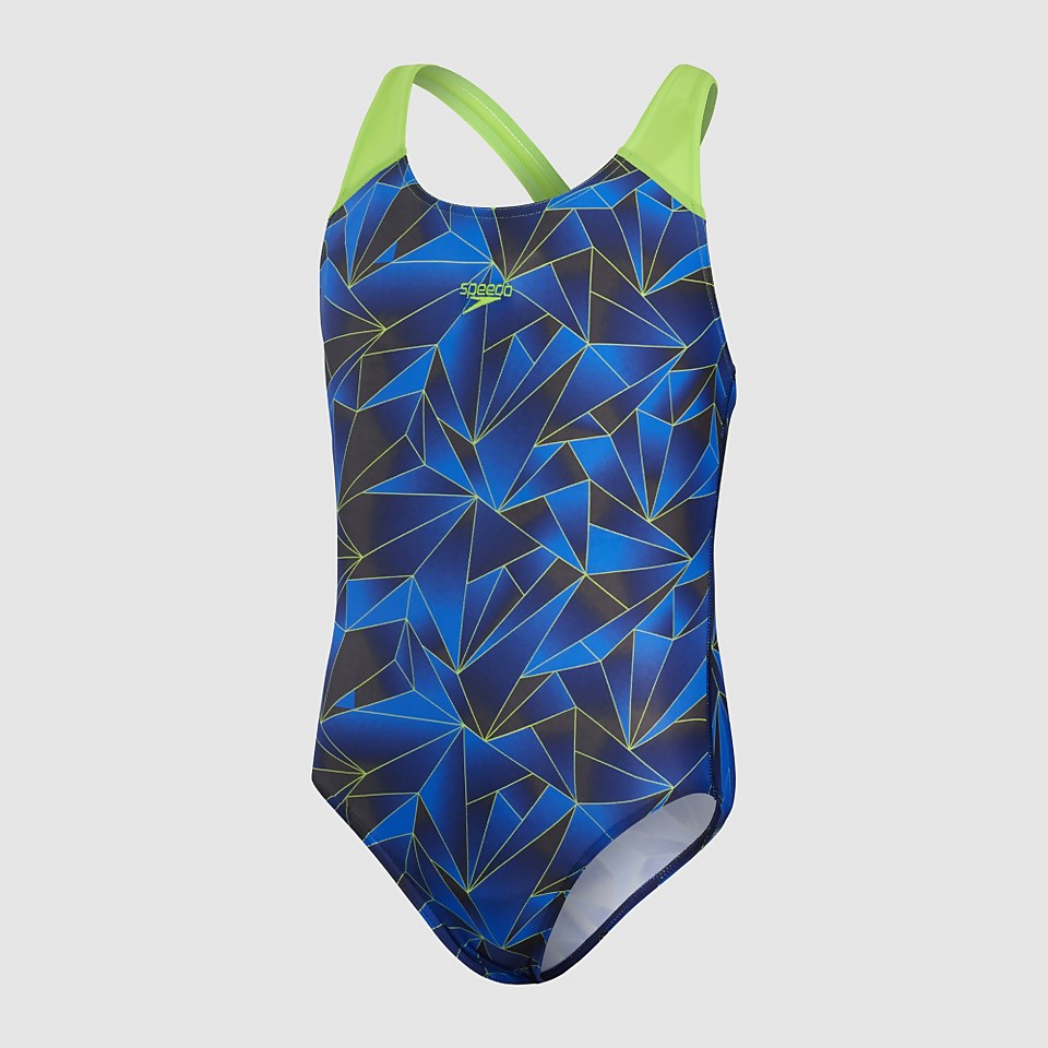 Maillot de bain Fille Allover Splashback bleu/noir