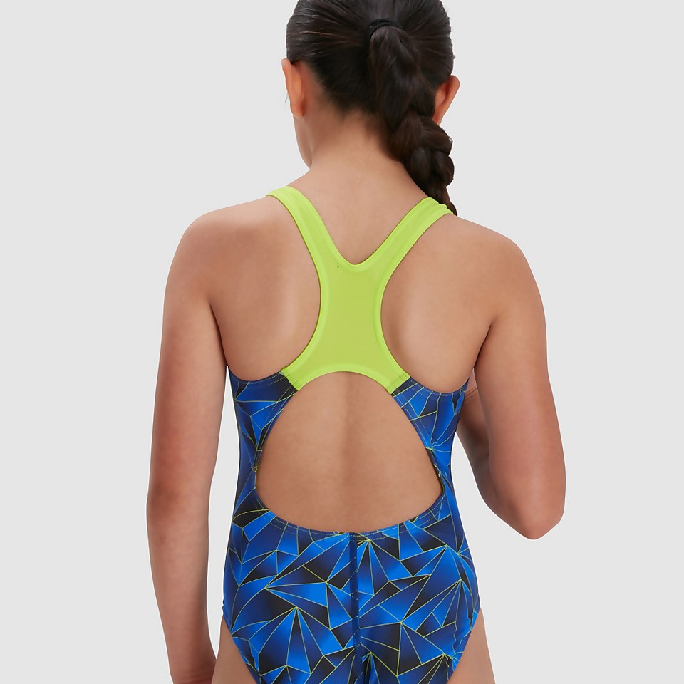 Maillot de bain Fille Allover Splashback bleu/noir