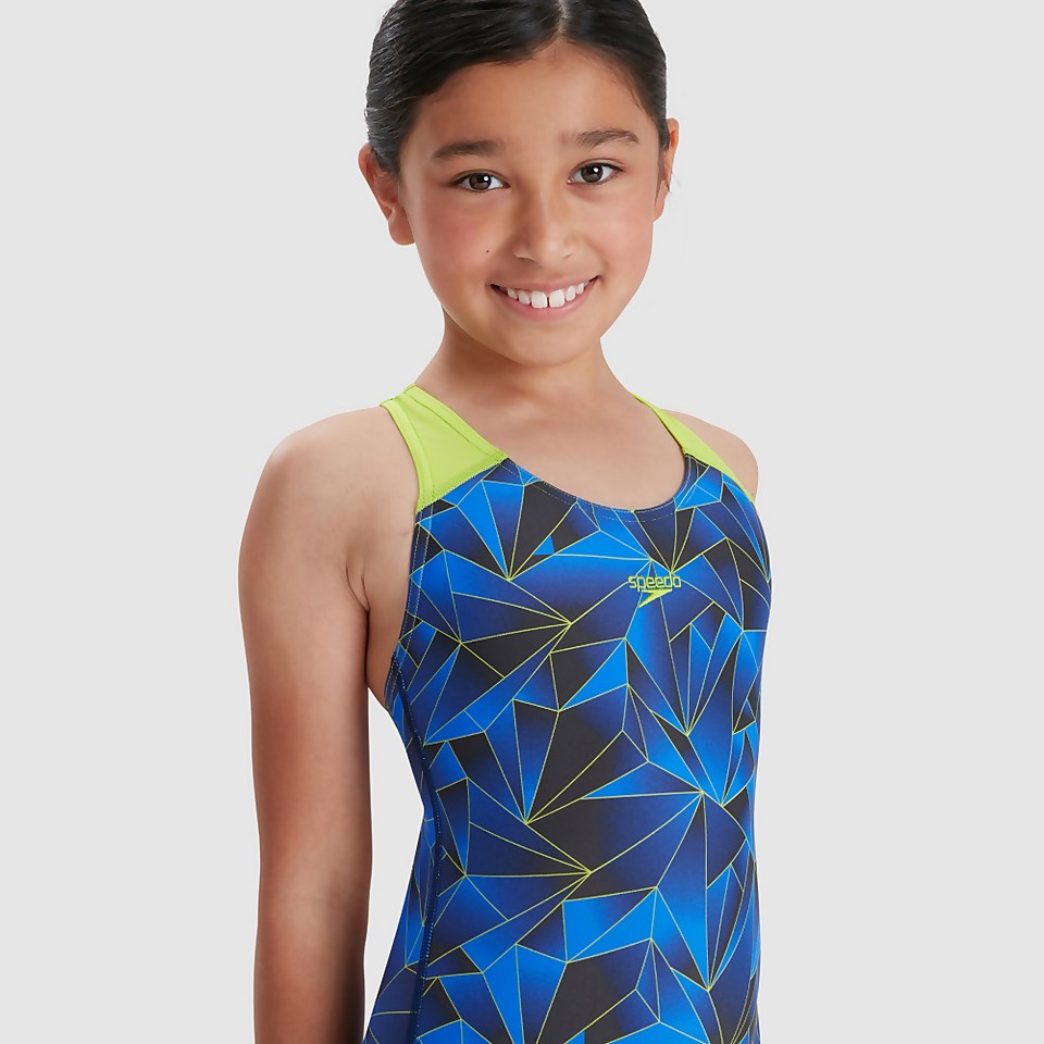 Maillot de bain Fille Allover Splashback bleu/noir