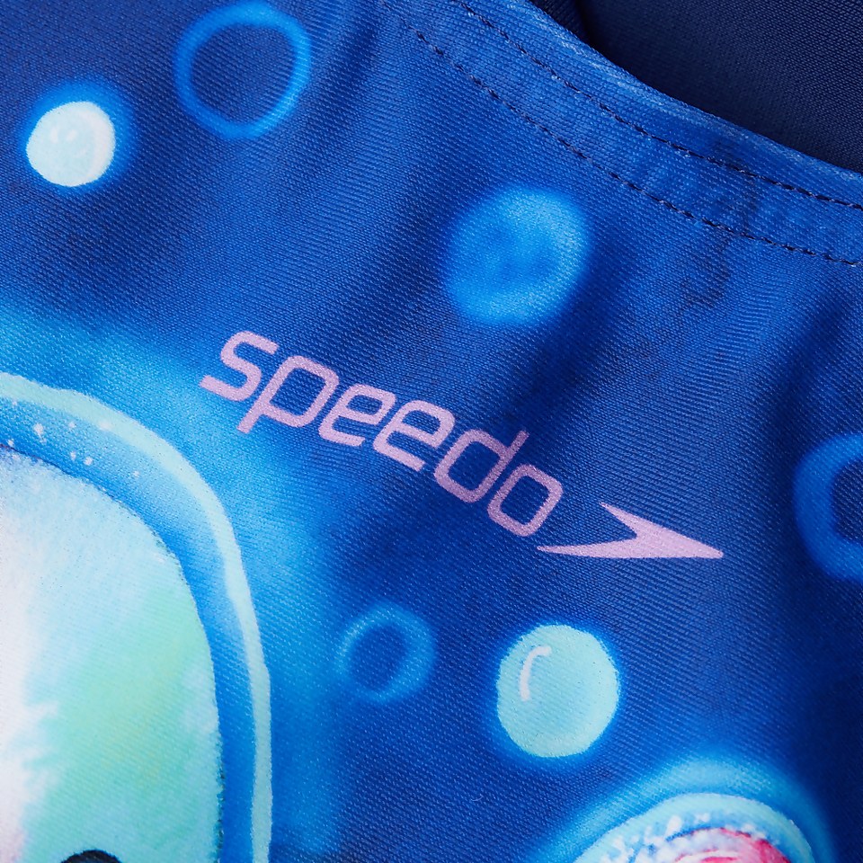 Mädchen Digital Placement Badeanzug Blau/Pink