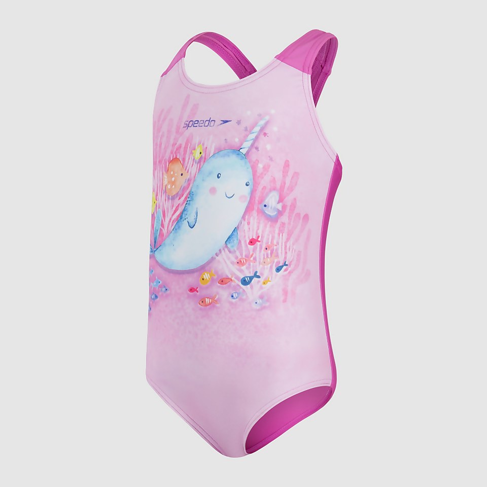 Maillot de bain Fille Digital Placement rose/vert