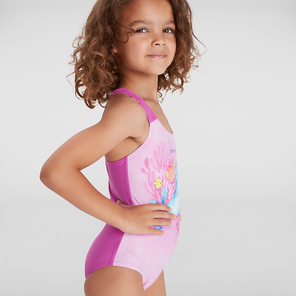 Maillot de bain Fille Digital Placement rose/vert