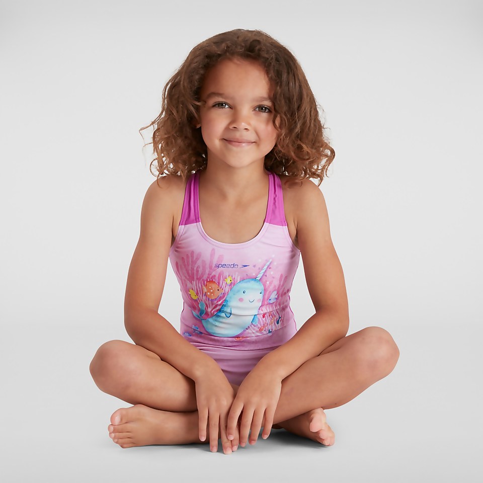 Maillot de bain Fille Digital Placement rose/vert