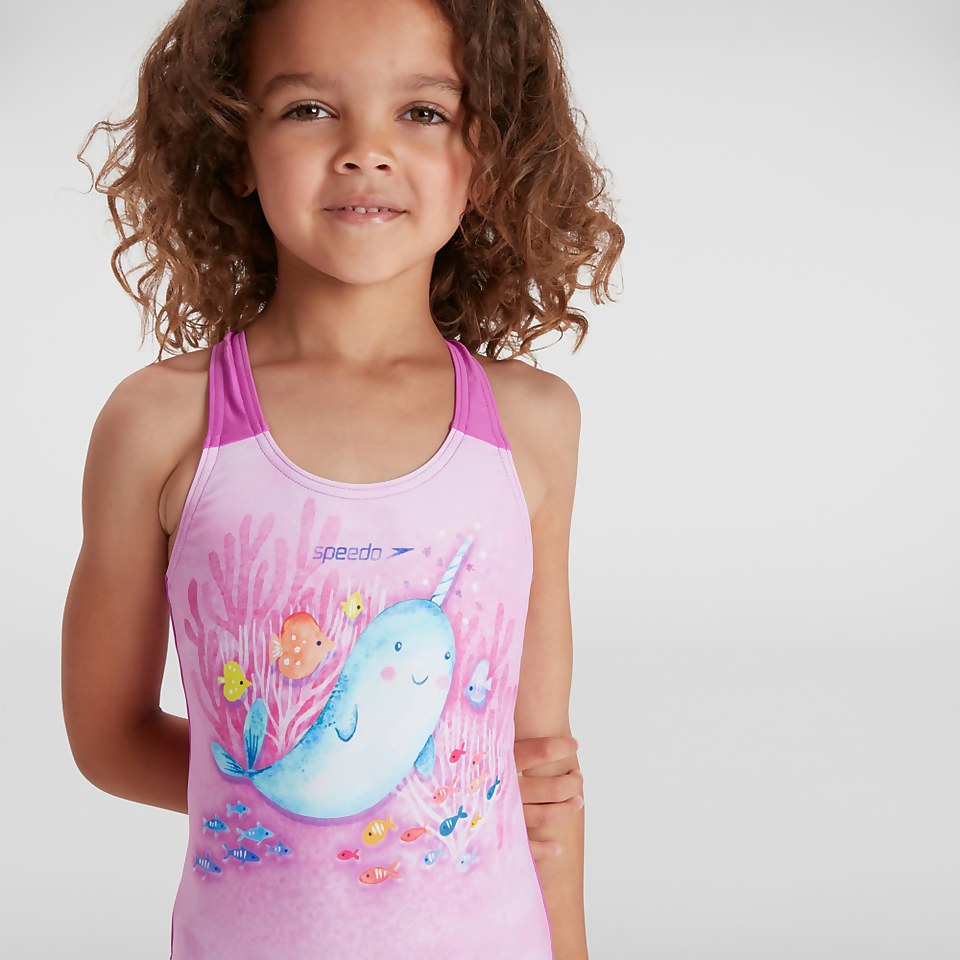 Maillot de bain Fille Digital Placement rose/vert