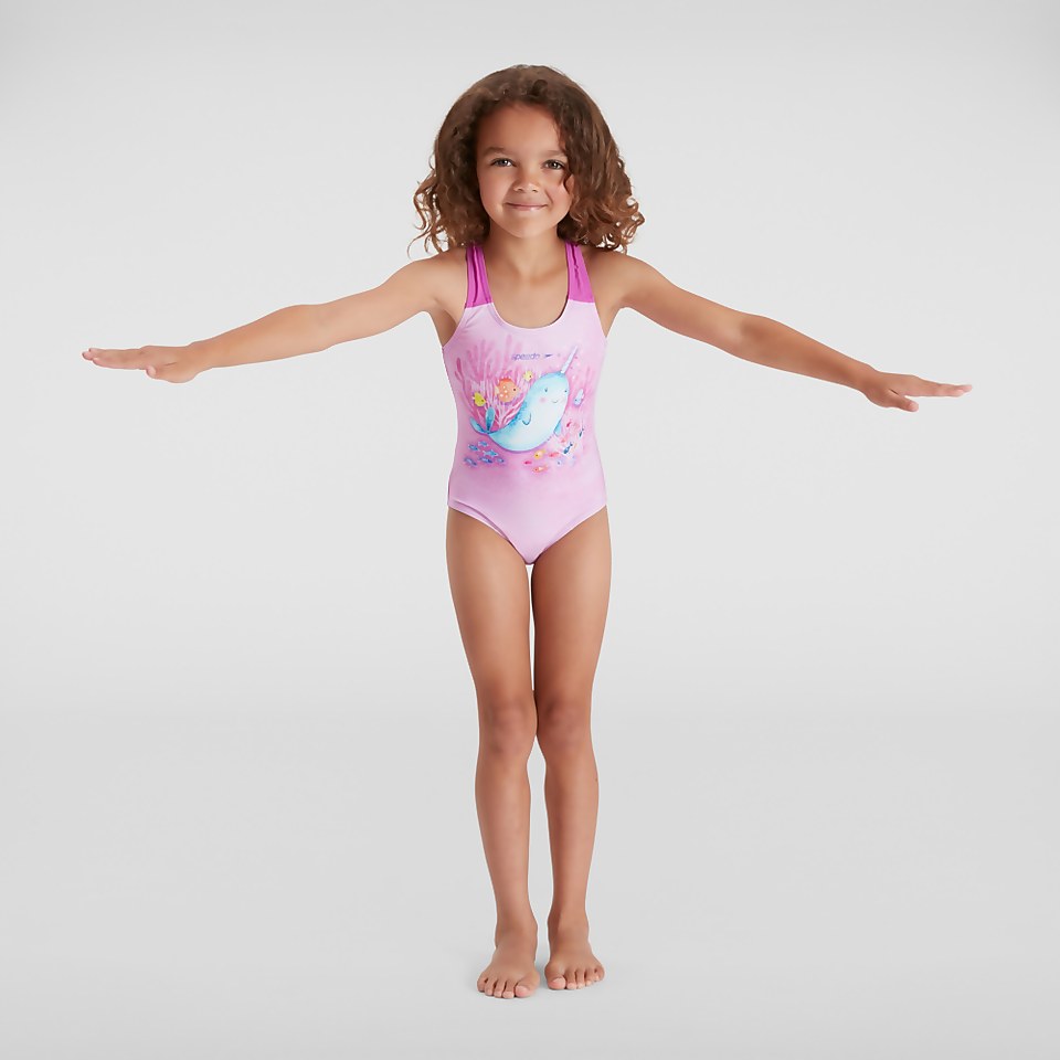 Maillot de bain Fille Digital Placement rose/vert