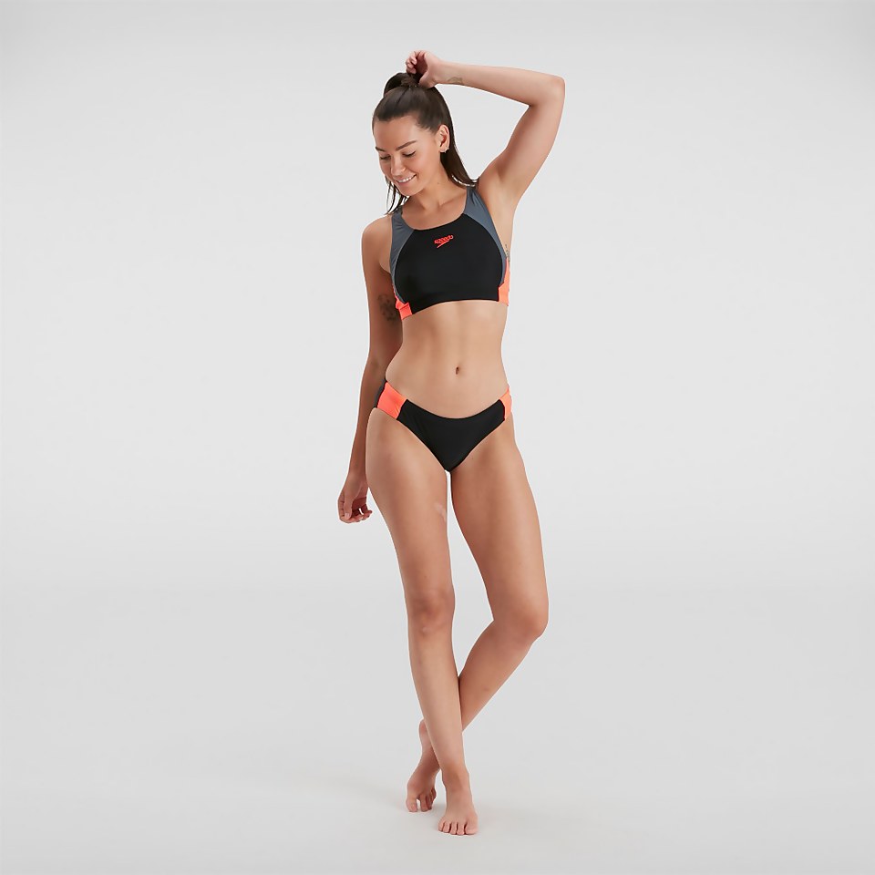 Bikini Femme bicolore Splice noir/gris