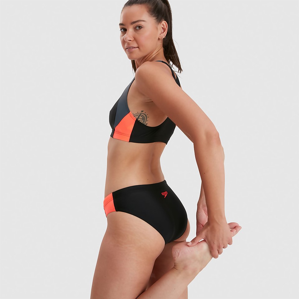 Bikini Femme bicolore Splice noir/gris