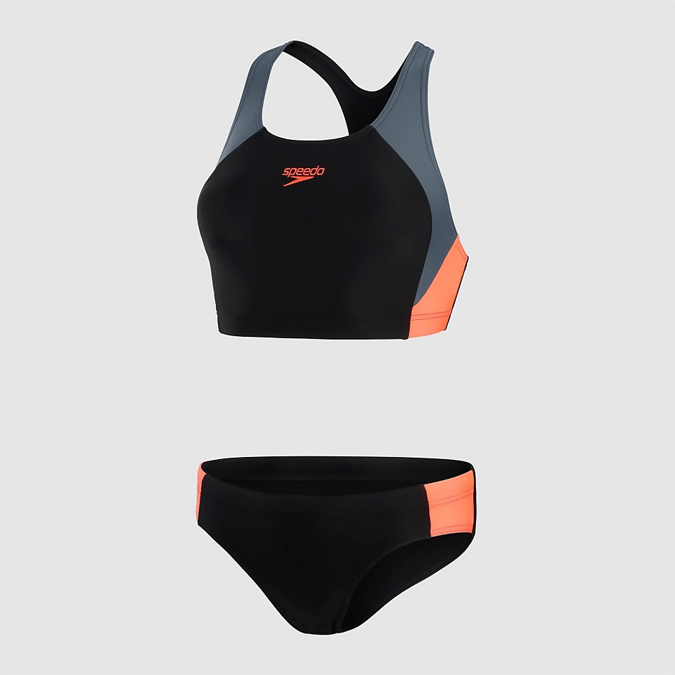 Bikini Femme bicolore Splice noir/gris