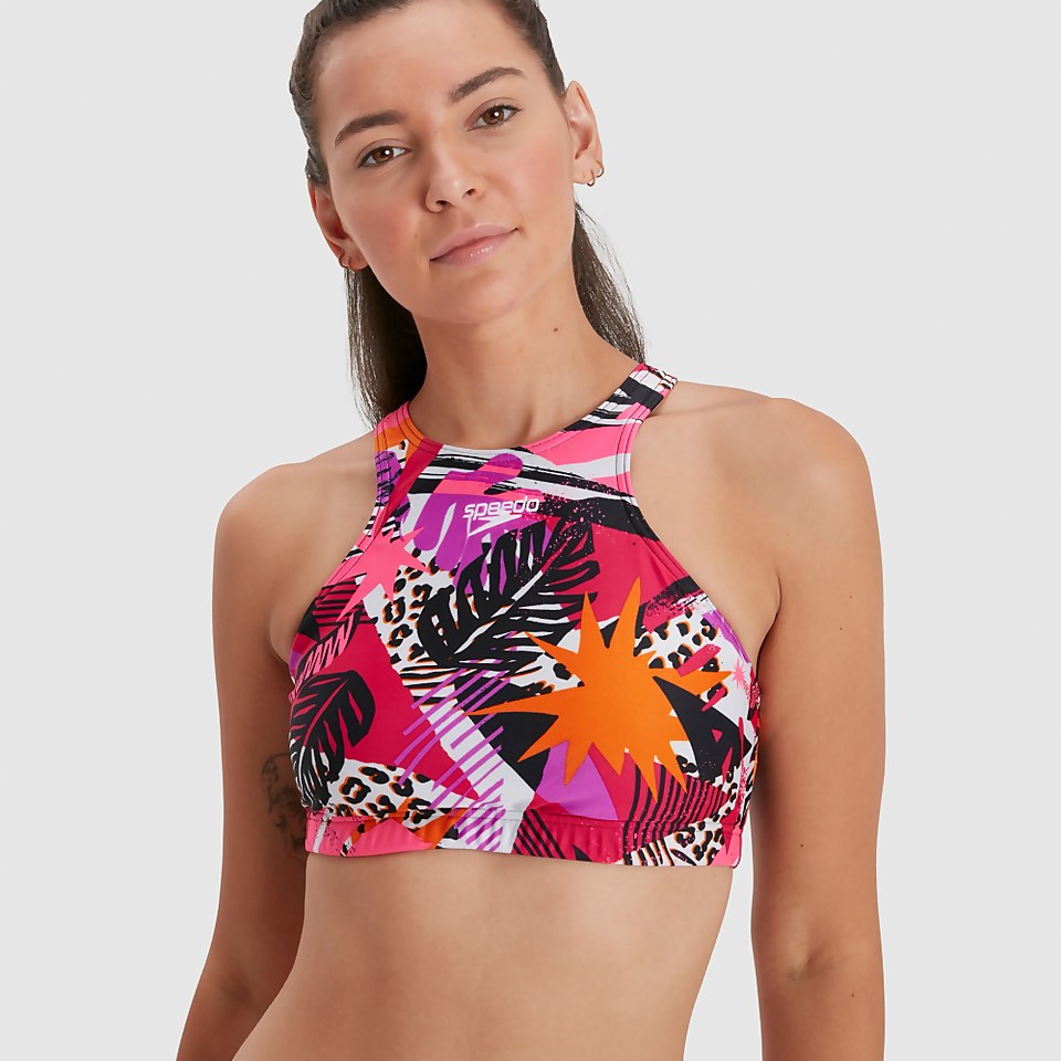 Bikini Femme Allover bleu marine/rose