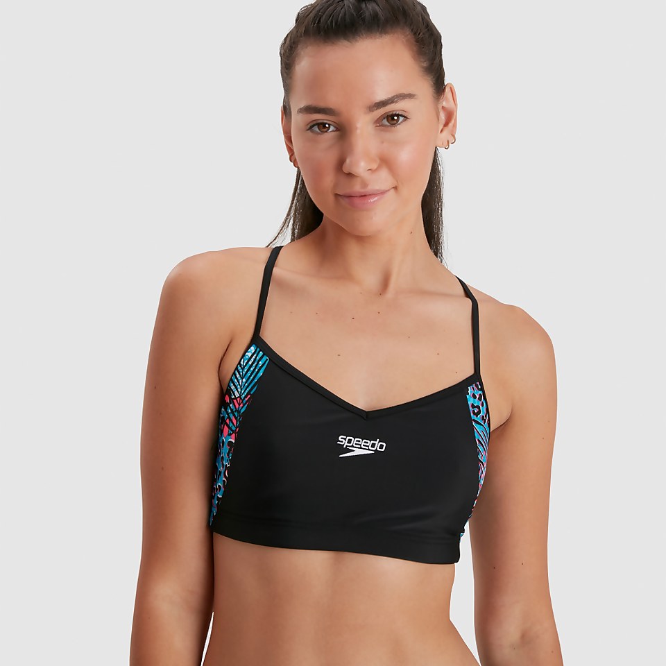 Bikini Femme bretelles fines bleu/noir