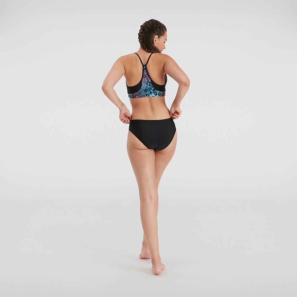 Bikini Femme bretelles fines bleu/noir