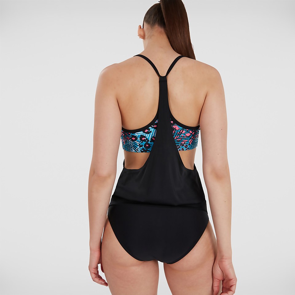 Tankini Femme Blouson bleu/noir
