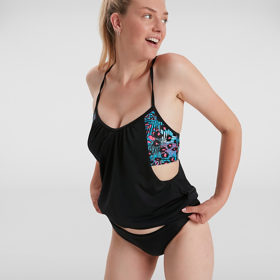 Tankini Femme Blouson bleu/noir