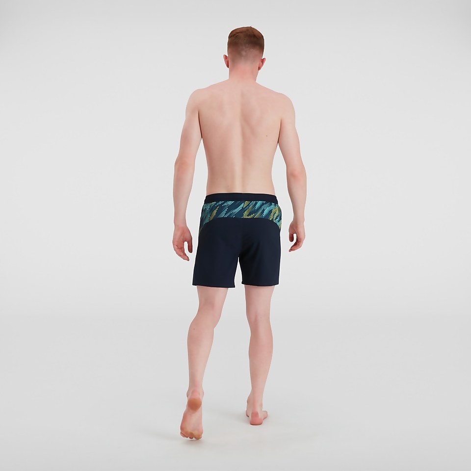 Herren Sport Panel 16" Badeshorts Marineblau/Grün