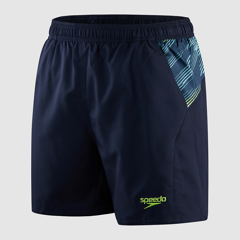 Herren Sport Panel 16" Badeshorts Marineblau/Grün