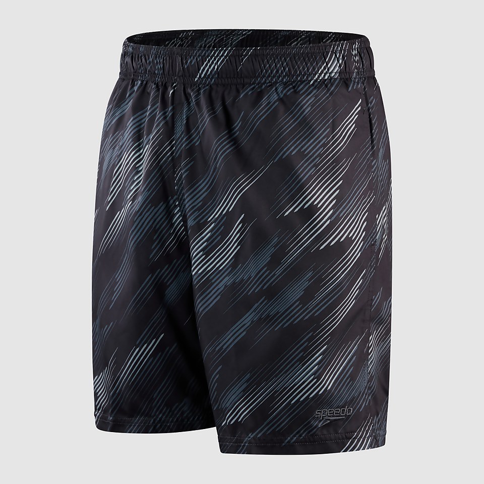 Herren Sport Allover 18" Badeshorts Schwarz/Grau