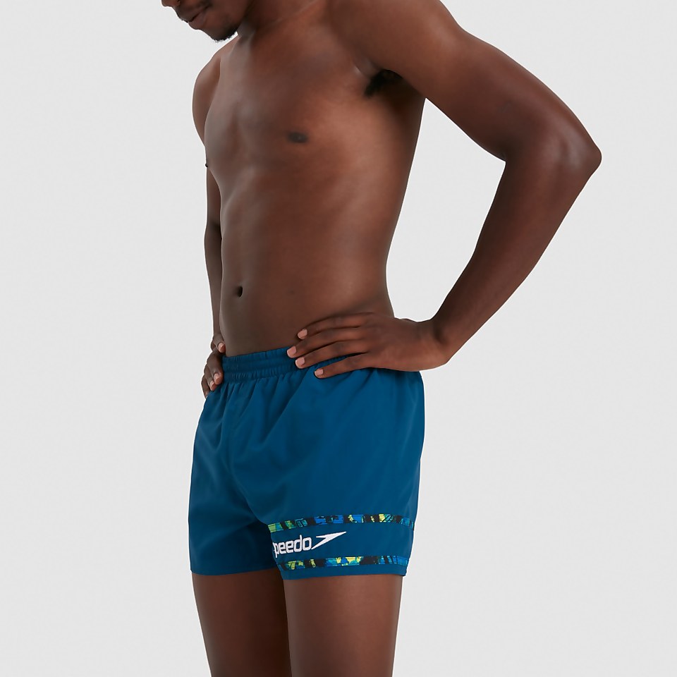 Short de bain Homme Retro 33 cm bleu/blanc