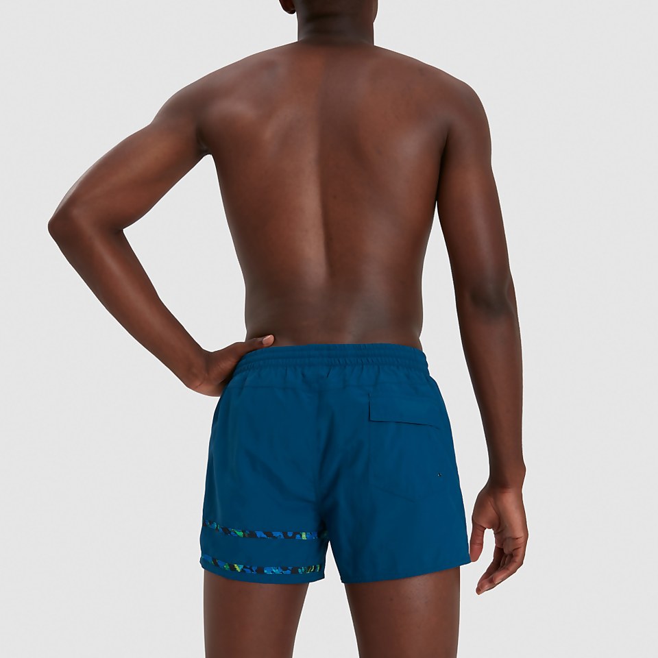 Short de bain Homme Retro 33 cm bleu/blanc