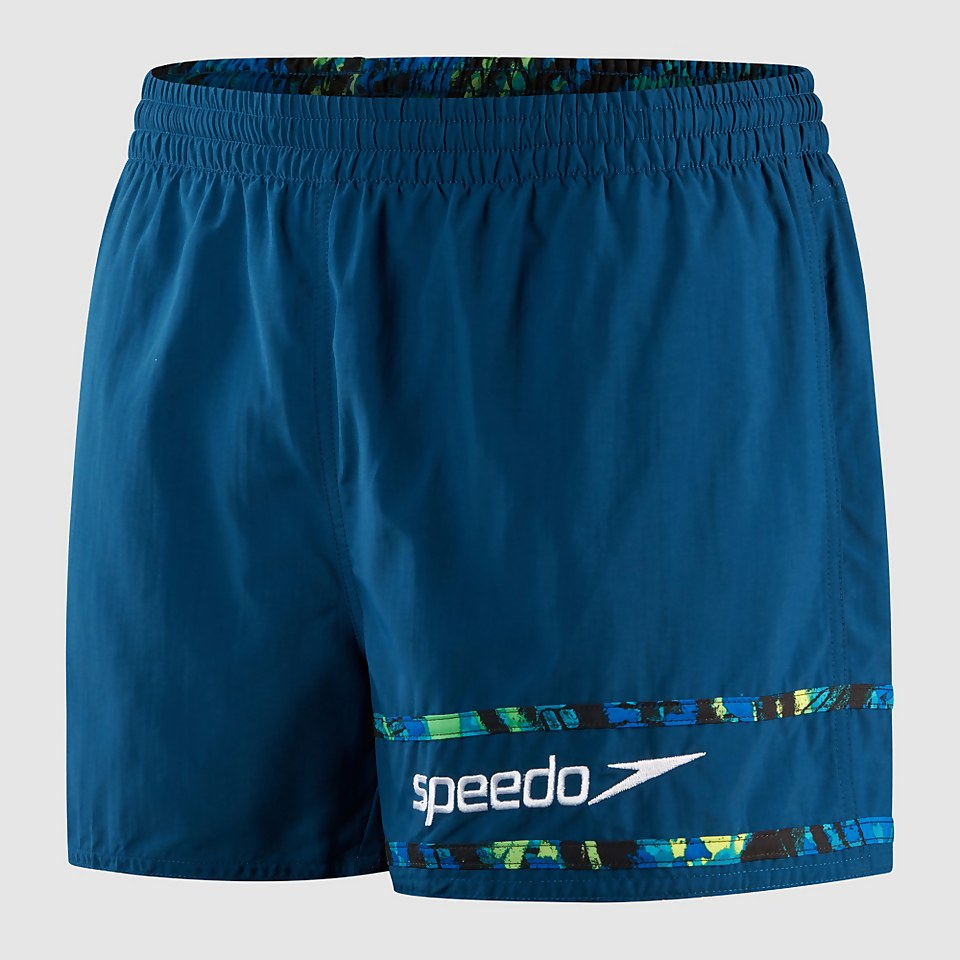 Short de bain Homme Retro 33 cm bleu/blanc
