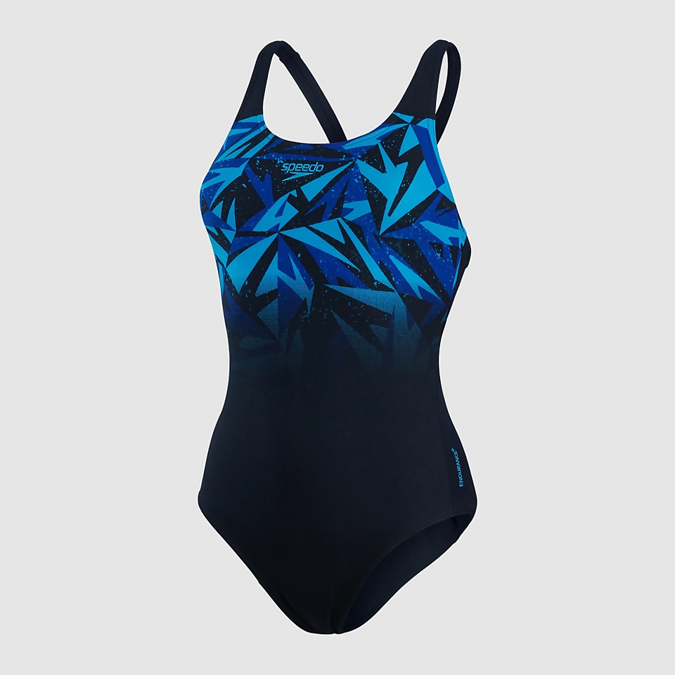 Women's Hyperboom Placement Muscleback Swimsuit Navy/Blue