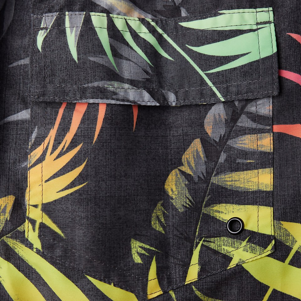Jungen Printed 15" Badeshorts Schwarz/Grün