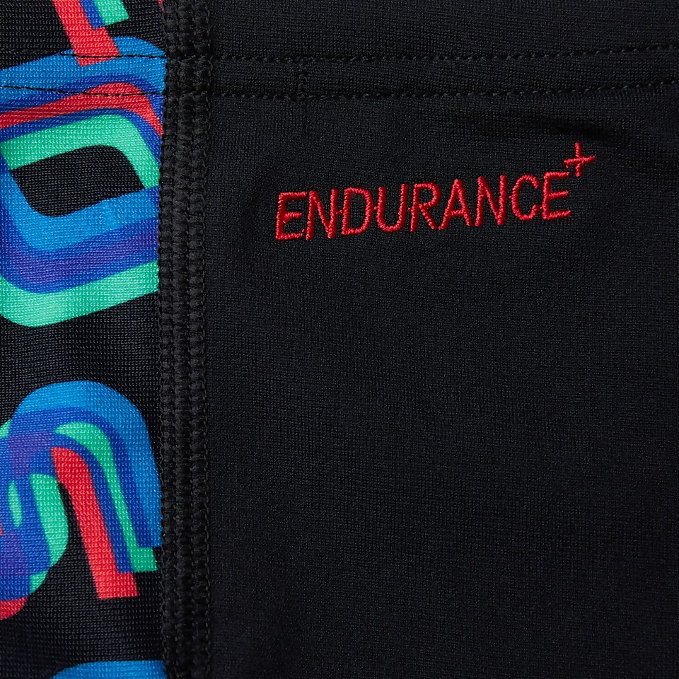 Jungen Digital Panel Schwimmhose Schwarz/Rot