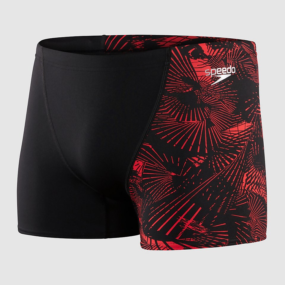 Men's Allover V-Cut Aquashort Black/Red