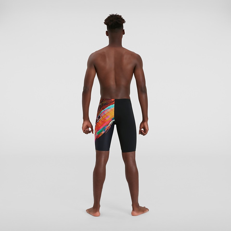 Men's Placement V-Cut Jammer Black/Orange