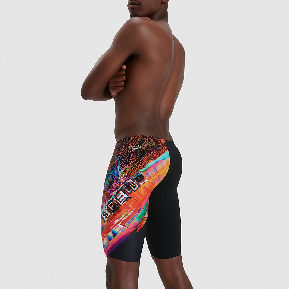 Men's Placement V-Cut Jammer Black/Orange