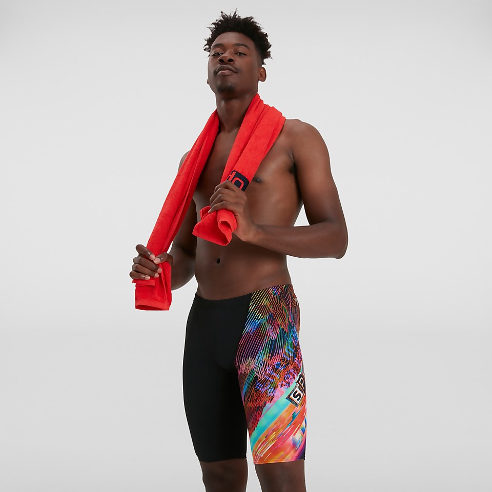 Men's Placement V-Cut Jammer Black/Orange