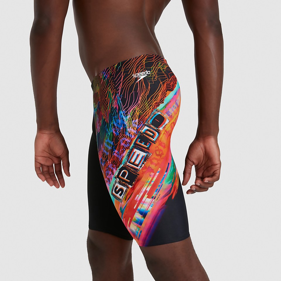 Men's Placement V-Cut Jammer Black/Orange